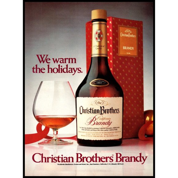 1982 Christian Brothers California Brandy Vintage Print Ad Christmas Box Photo - Picture 1 of 1